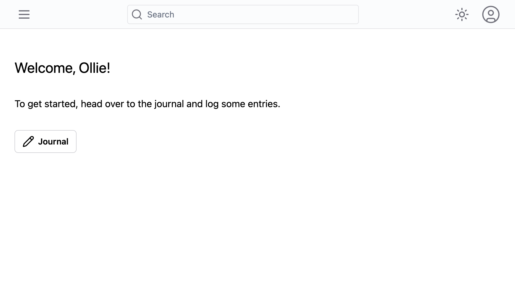 Welcome page screenshot