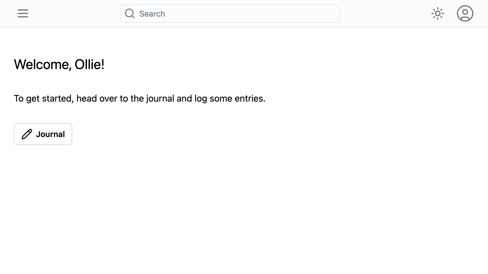 Welcome page screenshot